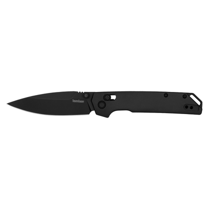 Kershaw Knives™ Iridium Crossbar Lock 2038BLK Black Aluminum D2 Semi-Stainless Steel Pocket Knife