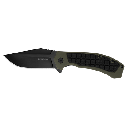 Kershaw Knives™ Faultline Liner Lock 8760 OD Green GFN and Black Rubber 8Cr13MoV Stainless Steel Pocket Knife