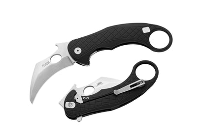 LionSteel Knives™ L.E.One Karambit Frame Lock LE1 A BS Black Aluminum CPM MagnaCut Steel Pocket Knife