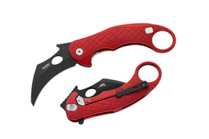 LionSteel Knives™ L.E.One Karambit Frame Lock LE1 A RB Red Aluminum CPM MagnaCut Steel Pocket Knife