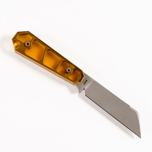 Jack Wolf Knives™ Midnight FixEDC Fixed Blade MIDNI-FX-01-ULTEM Amber Ultem S90V Stainless Steel Knife