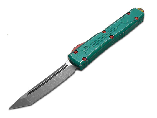 Microtech Knives, LLC™ Ultratech T/E OTF 123-10 BH Green 6061-t6 Aluminum M390 Stainless Steel Pocket Knife