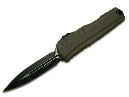 Microtech Knives, LLC™ Cypher 2 D/E OTF 1242-1NC Natural Clear 7075-T6 Aluminum M390MK Stainless Steel Pocket Knife