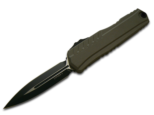 Microtech Knives, LLC™ Cypher 2 D/E OTF 1242-1NC Natural Clear 7075-T6 Aluminum M390MK Stainless Steel Pocket Knife