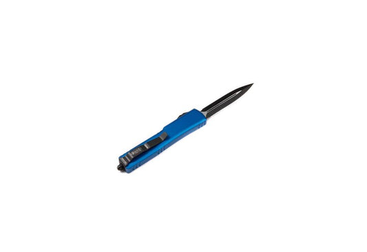 Microtech Knives, LLC™ Utx-70 D/E OTF 147-1 BL Blue Aluminum Bohler M390 Stainless Steel Pocket Knife