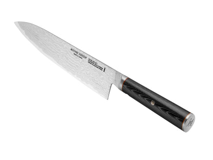Miyabi Knives™ Gyutoh Chef's Knife 34183-203 Black Linen Micarta 64-layer Damascus Steel with VG10 Core Knife