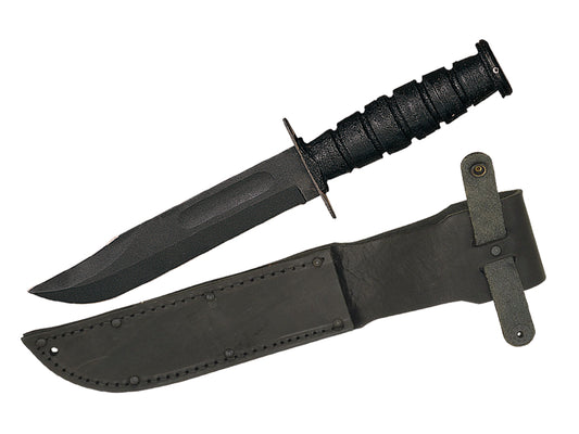 Ontario Knives™ 498 Survival Fixed Blade 8180 Black Leather 1095 Carbon Steel Knife