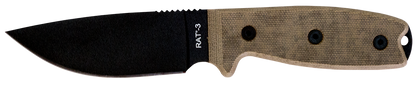 Ontario Knives™ RAT-3 Fixed Blade 8665 Tan Micarta 1075 Carbon Steel Knife