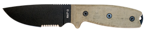 Ontario Knives™ RAT-3 Fixed Blade 8666 Tan Micarta 1075 Carbon Steel Knife
