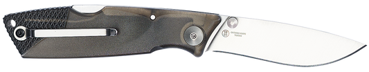 Ontario Knives™ Wraith Lockback 8798SMK Smoke Gray Translucent Plastic AUS-8 Stainless Steel Pocket Knife