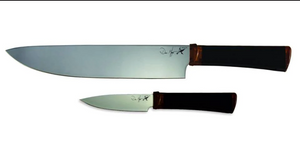 Ontario Knives™ Agilite Combo Knife Set 2570 Amber Polycarbonate and Black VersaFlex 14C28N Stainless Steel