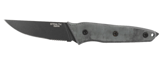 Ontario Knives™ Stealth Fixed Blade 8198 Black Micarta S35VN Stainless Steel Knife