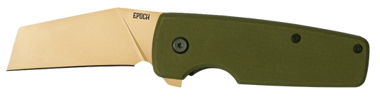 Ontario Knives™ Epoch Frame Lock 9500 OD Green G10 and Black Stainless Steel D2 Semi-Stainless Steel Pocket Knife