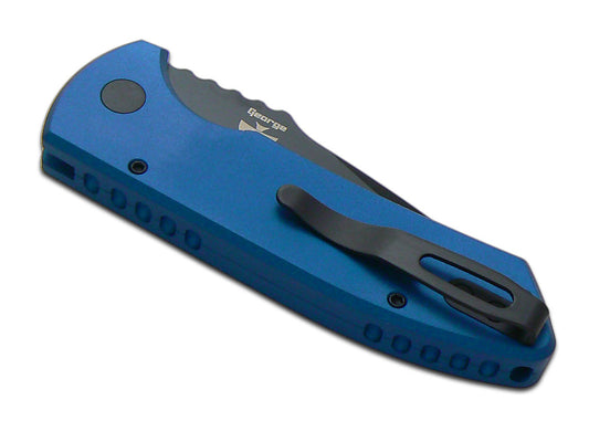 Pro-Tech Knives, LLC™ Short Bladed Rockeye Auto LG403-BLUE Blue Anodized 6061-T6 Aluminum CPM S35VN Stainless Steel Pocket Knife