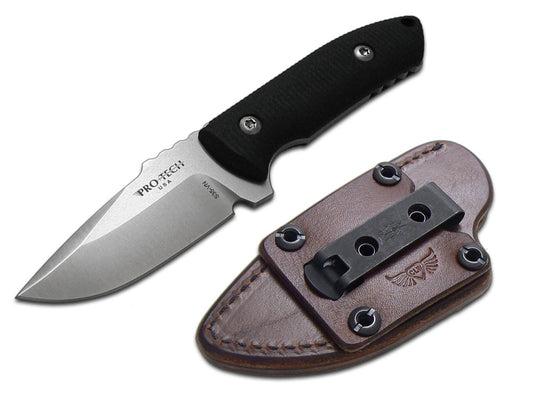 Pro-Tech Knives, LLC™ SBR Fixed Blade LG502-SATIN Black G10 CPM S35VN Stainless Steel Knife