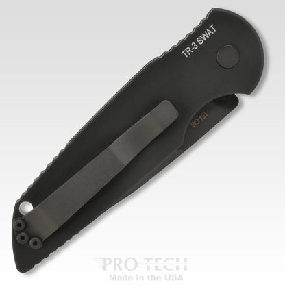 Pro-Tech Knives, LLC™ Tactical Response 3 Auto TR-3 SWAT Black 6061-T6 Aluminum 154CM Stainless Steel Pocket Knife