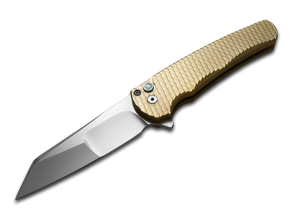 Pro-Tech Knives, LLC™ Malibu Button Lock 2023 MALIBU CUSTOM 016 Bronze Aluminum 154-CM Stainless Steel Pocket Knife