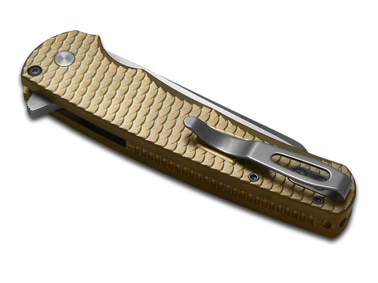 Pro-Tech Knives, LLC™ Malibu Button Lock 2023 MALIBU CUSTOM 016 Bronze Aluminum 154-CM Stainless Steel Pocket Knife