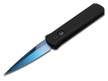 Pro-Tech Knives, LLC™ Godson Auto 721-SB Black Aluminum 154-CM Stainless Steel Pocket Knife