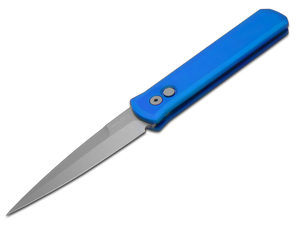 Pro-Tech Knives, LLC™ Godfather Auto 920-BLUE Blue 6061-T6 Aluminum 154CM Stainless Steel Pocket Knife