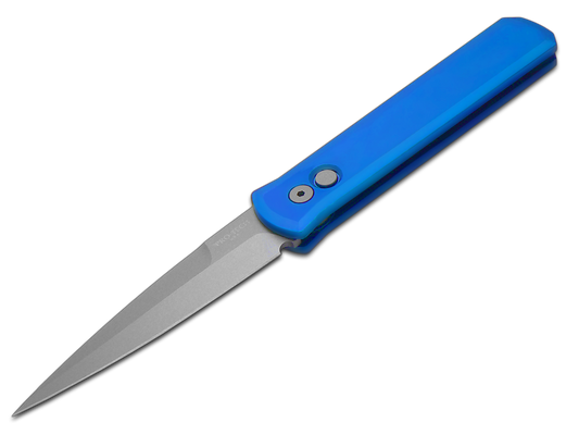Pro-Tech Knives, LLC™ Godfather Auto 920-BLUE Blue 6061-T6 Aluminum 154CM Stainless Steel Pocket Knife
