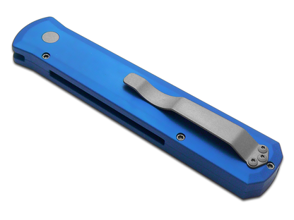 Pro-Tech Knives, LLC™ Godfather Auto 920-BLUE Blue 6061-T6 Aluminum 154CM Stainless Steel Pocket Knife