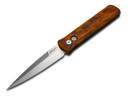 Pro-Tech Knives, LLC™ Godfather Auto 921-DF1 Del Fuego 6061-t6 Aluminum 154CM Stainless Steel Pocket Knife