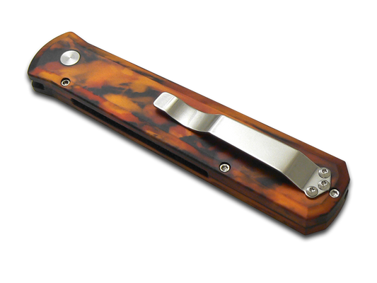Pro-Tech Knives, LLC™ Godfather Auto 921-DF1 Del Fuego 6061-t6 Aluminum 154CM Stainless Steel Pocket Knife