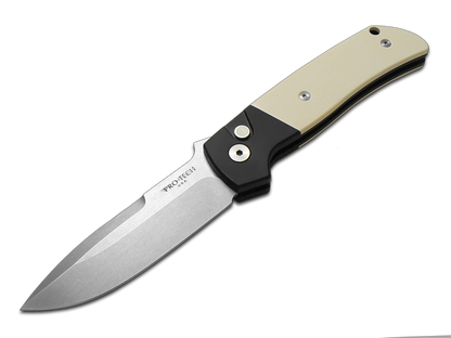 Pro-Tech Knives, LLC™ Terzuola ATCF Auto BT2751 White Micarta and Black 6061-T6 Aluminum CPM-Magnacut Stainless Steel Pocket Knife