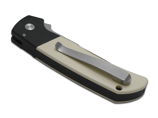 Pro-Tech Knives, LLC™ Terzuola ATCF Auto BT2751 White Micarta and Black 6061-T6 Aluminum CPM-Magnacut Stainless Steel Pocket Knife