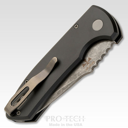 Pro-Tech Knives, LLC™ Short Bladed Rockeye Auto LG415 Black 6061-T6 Aluminum CPM S35VN Stainless Steel Pocket Knife