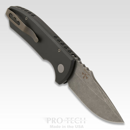 Pro-Tech Knives, LLC™ Short Bladed Rockeye Auto LG415 Black 6061-T6 Aluminum CPM S35VN Stainless Steel Pocket Knife