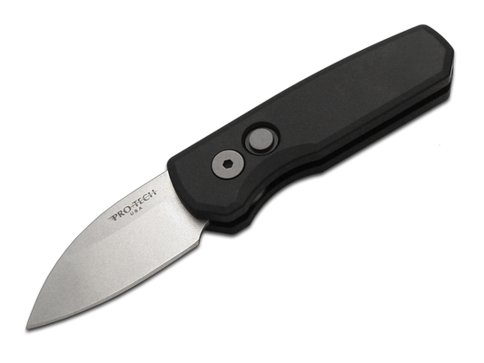 Pro-Tech Knives, LLC™ Runt 5 Auto R5101 Black 6061-T6 Aluminum CPM 20CV Stainless Steel Pocket Knife