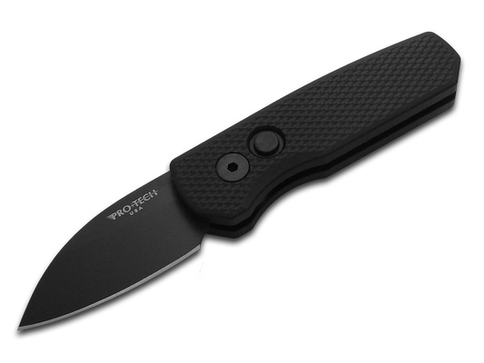 Pro-Tech Knives, LLC™ Runt 5 Auto R5106 Black 6061-T6 Aluminum CPM 20CV Stainless Steel Pocket Knife