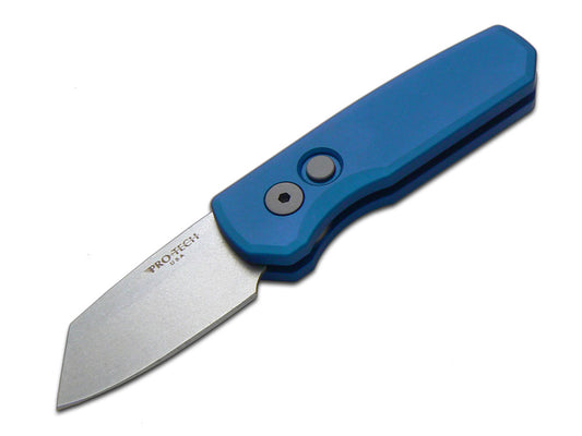 Pro-Tech Knives, LLC™ Runt 5 Auto R5201-BLUE Blue Anodized Aluminum CPM 20CV Stainless Steel Pocket Knife