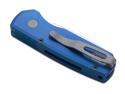 Pro-Tech Knives, LLC™ Runt 5 Auto R5201-BLUE Blue Anodized Aluminum CPM 20CV Stainless Steel Pocket Knife
