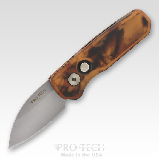 Pro-Tech Knives, LLC™ Runt 5 Auto R5301-DF Del Fuego 6061-t6 Aluminum MagnaCut Stainless Steel Pocket Knife