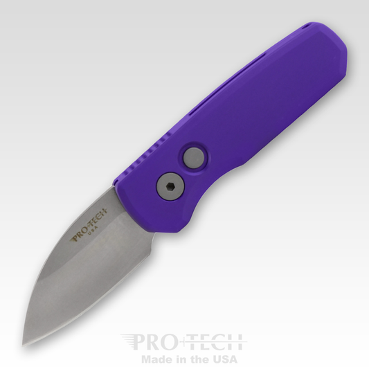 Pro-Tech Knives, LLC™ Runt 5 Auto R5301-PURPLE Purple 6061-t6 Aluminum MagnaCut Stainless Steel Pocket Knife