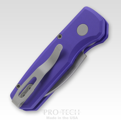 Pro-Tech Knives, LLC™ Runt 5 Auto R5301-PURPLE Purple 6061-t6 Aluminum MagnaCut Stainless Steel Pocket Knife