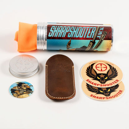 Jack Wolf Knives™ Sharpshooter Jack SHARP-02-TI-REV-TUX 6AL4V Titanium S90V Stainless Steel Pocket Knife