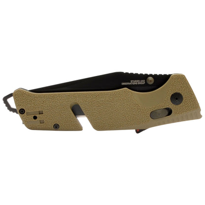 SOG Specialty Knives™ Trident At 11-12-12-41 Flat Dark Earth GRN CYRO D2 Stainless Steel Pocket Knife