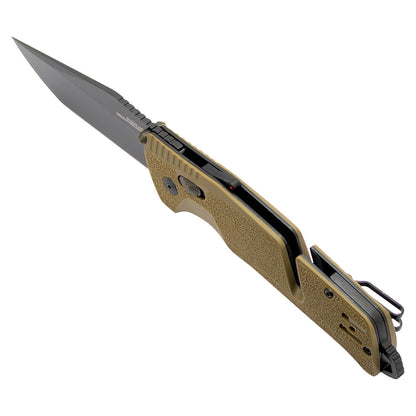 SOG Specialty Knives™ Trident At 11-12-12-41 Flat Dark Earth GRN CYRO D2 Stainless Steel Pocket Knife