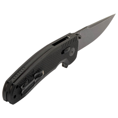 SOG Specialty Knives™ SOG-TAC XR Crossbar Lock 12-38-07-41 Black-out G-10 CRYO D2 Semi-Stainless Steel Pocket Knife