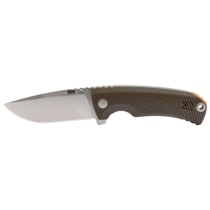 SOG Specialty Knives™ Tellus FLK Frame Lock 14-06-08-43 Flat Dark Earth GRN CRYO 440C Stainless Steel Pocket Knife