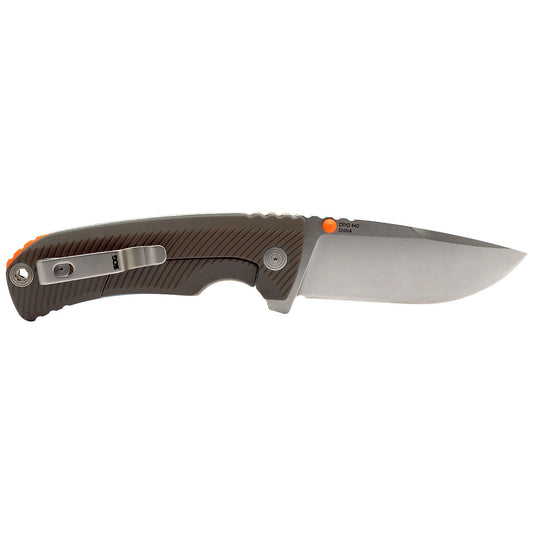 SOG Specialty Knives™ Tellus FLK Frame Lock 14-06-08-43 Flat Dark Earth GRN CRYO 440C Stainless Steel Pocket Knife