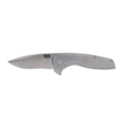 SOG Specialty Knives™ Aegis FLK 2.0 Frame Lock SOG-14-41-03-43 Stonewashed 410 Stainless Steel 8Cr13MoV Stainless Steel Pocket Knife