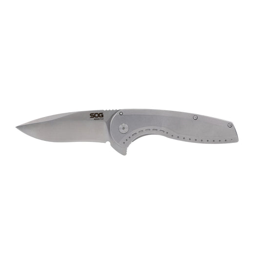SOG Specialty Knives™ Aegis FLK 2.0 Frame Lock SOG-14-41-03-43 Stonewashed 410 Stainless Steel 8Cr13MoV Stainless Steel Pocket Knife