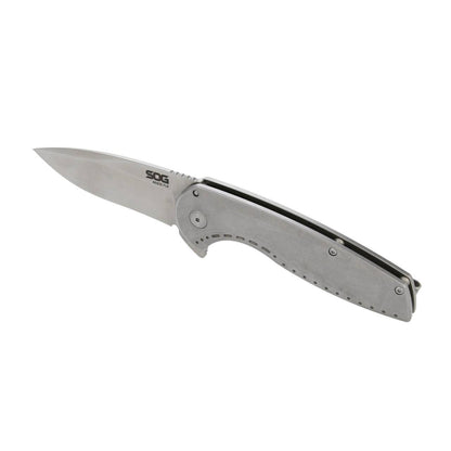 SOG Specialty Knives™ Aegis FLK 2.0 Frame Lock SOG-14-41-03-43 Stonewashed 410 Stainless Steel 8Cr13MoV Stainless Steel Pocket Knife
