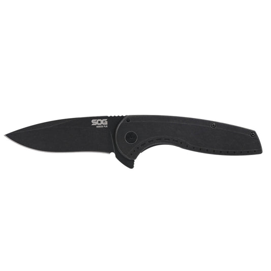 SOG Specialty Knives™ Aegis FLK 2.0 Frame Lock SOG-14-41-05-43 Blackwash 410 Stainless Steel 8Cr13MoV Stainless Steel Pocket Knife