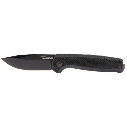 SOG Specialty Knives™ Terminus Slip-Joint TM1005-BX Black G10 CRYO D2 Stainless Steel Pocket Knife
